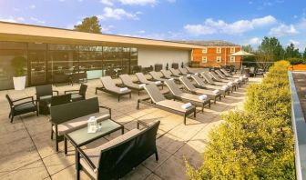 Outdoor sun deck at DoubleTree By Hilton Hotel & Spa Chester.