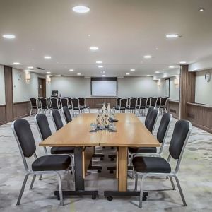 Professional meeting room at Hilton London Kensington.
