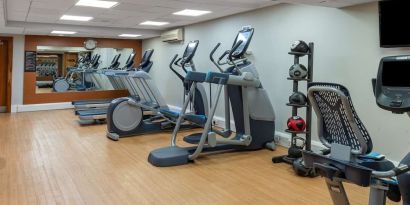 Fitness center available at Hilton London Kensington.
 