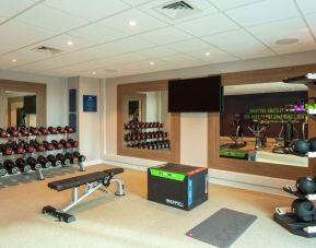 Fitness center available at Hampton By Hilton Hamilton Park. 