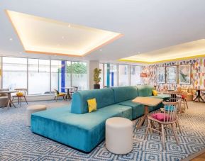 Lobby and coworking lounge at Hampton By Hilton Sheffield. 