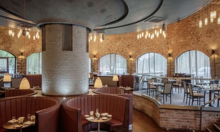 Industrial-chic dining area at DoubleTree By Hilton Bristol City Centre. 
