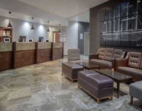 Lobby and coworking lounge at DoubleTree By Hilton Bristol City Centre.  