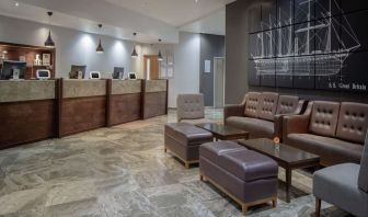 Lobby and coworking lounge at DoubleTree By Hilton Bristol City Centre.  