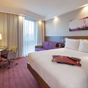 Cozy king room at Hampton By Hilton London Gatwick Airport.