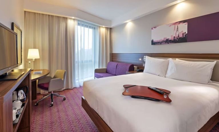 Cozy king room at Hampton By Hilton London Gatwick Airport.