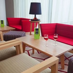 Coworking space at Hampton By Hilton London Gatwick Airport.