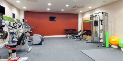 Fitness center at Hampton By Hilton London Gatwick Airport.