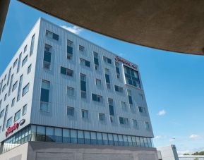 Hotel exterior at the airport at Hampton By Hilton London Gatwick Airport.