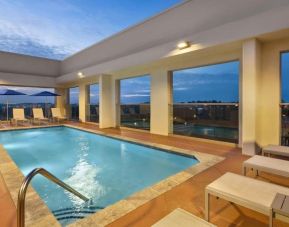 Pool at night at Hilton Garden Inn Nashville West End Avenue.