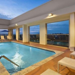 Pool at night at Hilton Garden Inn Nashville West End Avenue.