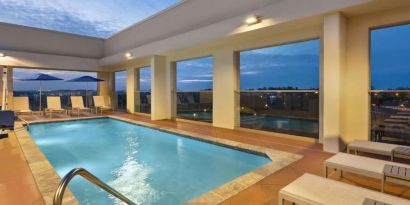 Pool at night at Hilton Garden Inn Nashville West End Avenue.