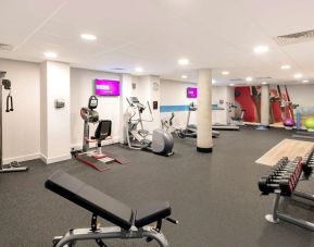 Fitness center at Hampton By Hilton London Stansted Airport.