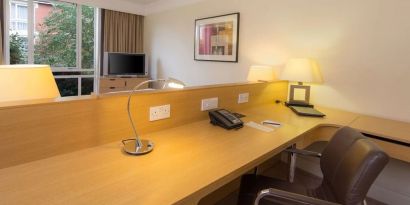 Work space at Hilton Leicester.