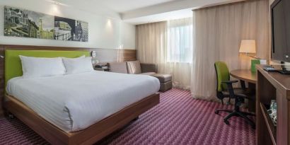 Romantic king room with TV at Hampton By Hilton Birmingham Broad Street.