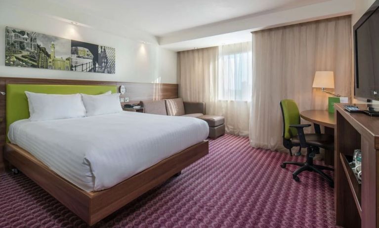 Romantic king room with TV at Hampton By Hilton Birmingham Broad Street.