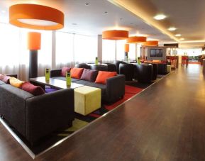 Hotel lounge at Hampton By Hilton Birmingham Broad Street.