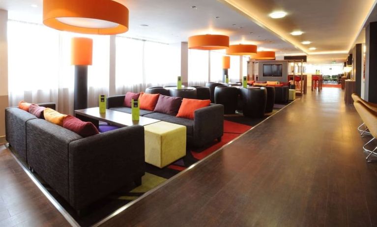 Hotel lounge at Hampton By Hilton Birmingham Broad Street.