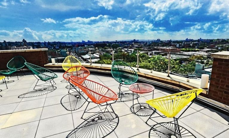 Rooftop seating at Fairfield Inn & Suites New York Brooklyn.