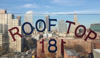 Rooftop terrace and views at Fairfield Inn & Suites New York Brooklyn.