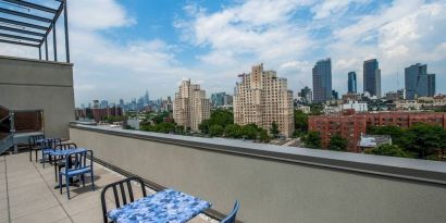 Rooftop seating at Fairfield Inn & Suites New York Brooklyn.