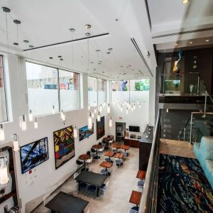 Lounge and coworking space at Fairfield Inn & Suites New York Brooklyn.