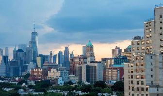 City views at sunset at Fairfield Inn & Suites New York Brooklyn.