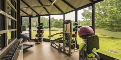 Fitness center available at Hilton Cobham. 