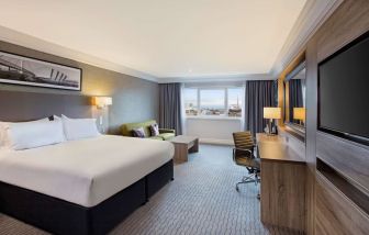 Spacious day use room with work desk at Doubletree by Hilton Glasgow Central.