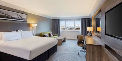 Spacious day use room with work desk at Doubletree by Hilton Glasgow Central.