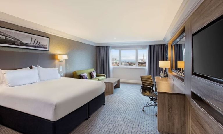 Spacious day use room with work desk at Doubletree by Hilton Glasgow Central.