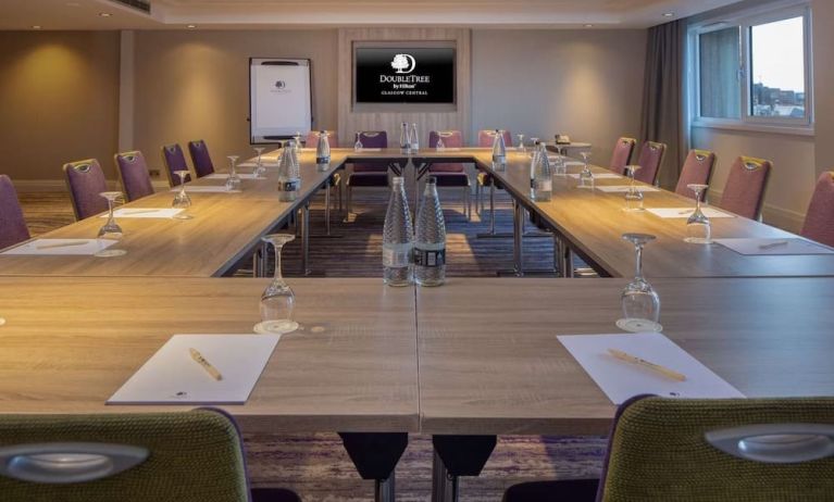 Professional meeting room at Doubletree by Hilton Glasgow Central.