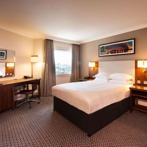 Spacious day use room with work desk at Doubletree by Hilton Glasgow Strathclyde. 