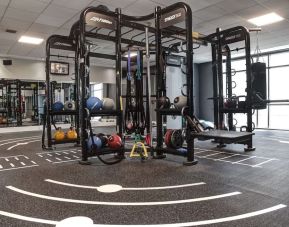 Well equipped fitness center at Doubletree by Hilton Glasgow Strathclyde.