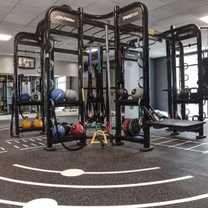 Well equipped fitness center at Doubletree by Hilton Glasgow Strathclyde.