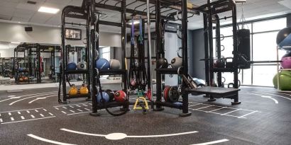 Well equipped fitness center at Doubletree by Hilton Glasgow Strathclyde.