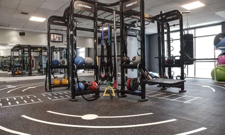 Well equipped fitness center at Doubletree by Hilton Glasgow Strathclyde.