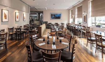 Dining area perfect for coworking at DoubleTree by Hilton Swindon.