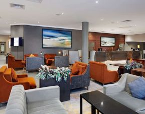 Lobby and coworking lounge at DoubleTree by Hilton Swindon.