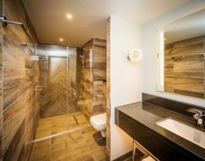 Guest bathroom with shower at DoubleTree by Hilton London Kingston upon Thames.