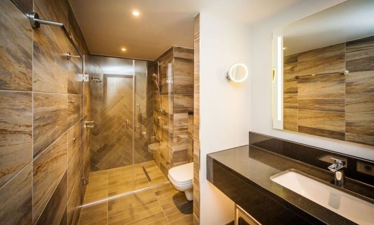 Guest bathroom with shower at DoubleTree by Hilton London Kingston upon Thames.