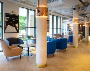 Lobby and coworking lounge at DoubleTree by Hilton London Kingston upon Thames.