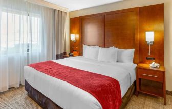 Romantic king room with natural light at Comfort Suites Oakbrook Terrace.