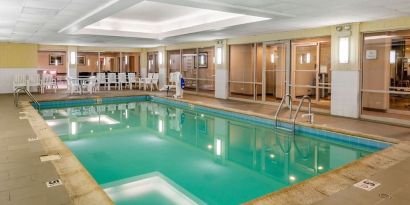 Large indoor pool at Comfort Suites Oakbrook Terrace.