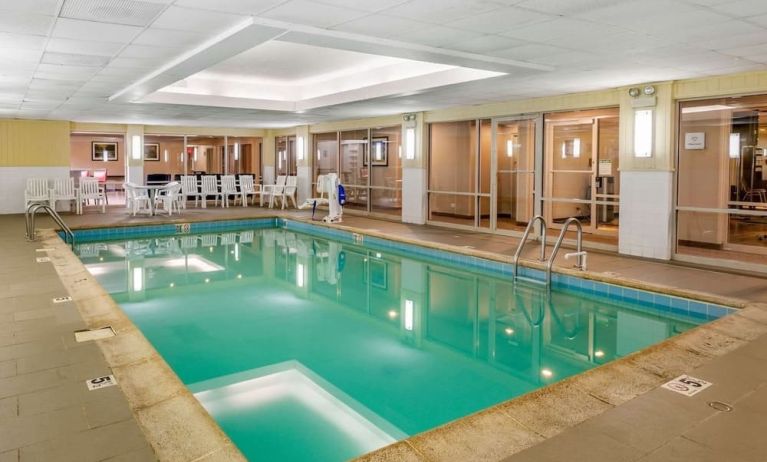 Large indoor pool at Comfort Suites Oakbrook Terrace.