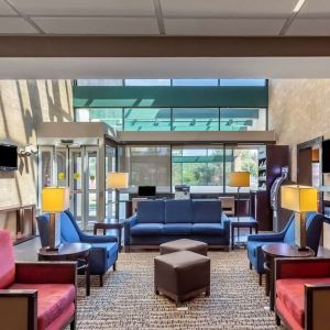 Lounge and lobby at Comfort Suites Oakbrook Terrace.