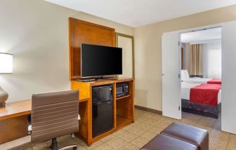 Spacious king room with TV at Comfort Suites Oakbrook Terrace.