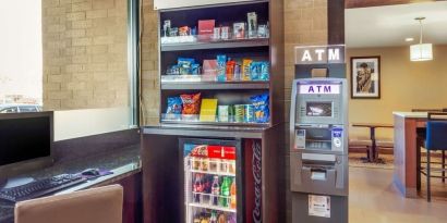 Vending machine and ATM at Comfort Suites Oakbrook Terrace.