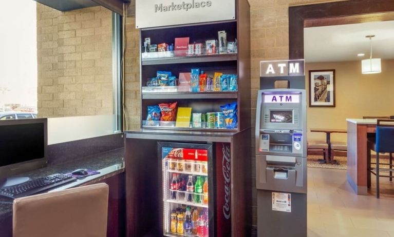 Vending machine and ATM at Comfort Suites Oakbrook Terrace.