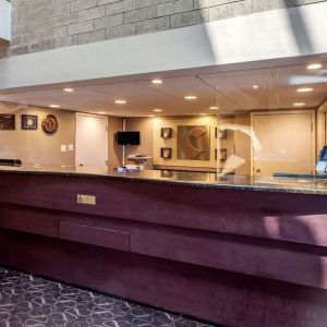 Reception desk at Comfort Suites Oakbrook Terrace.